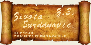 Života Surdanović vizit kartica